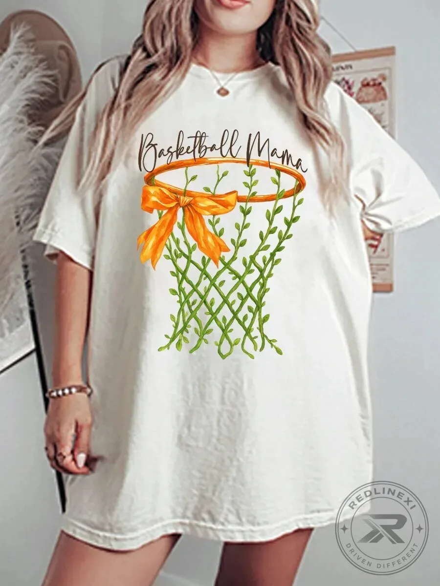 Basketball Mama Vintage Basketball Tee for Women, Oversized Graphic T-Shirt